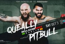 Peter Queally vs. Patricky Pitbull tijdens Bellator Dublin