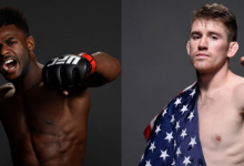 Aljamain Sterling treft Cory Sandhagen tijdens UFC 250