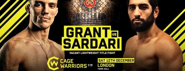 Agy Sardari vecht voor vacante Lightweight titel bij Cage Warriors 119 op 12 december