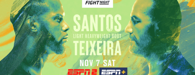 Uitslagen : UFC on ESPN 17 Las Vegas : Santos vs. Teixeira