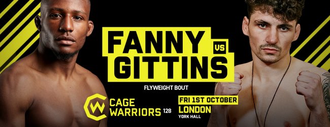 Gerardo Fanny vecht derde Cage Warriors partij op 1 oktober tegen Liam Gittins