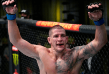 Marc-André Barriault treft UFC debutant Chidi Njokuani tijdens UFC evenement op 5 februari